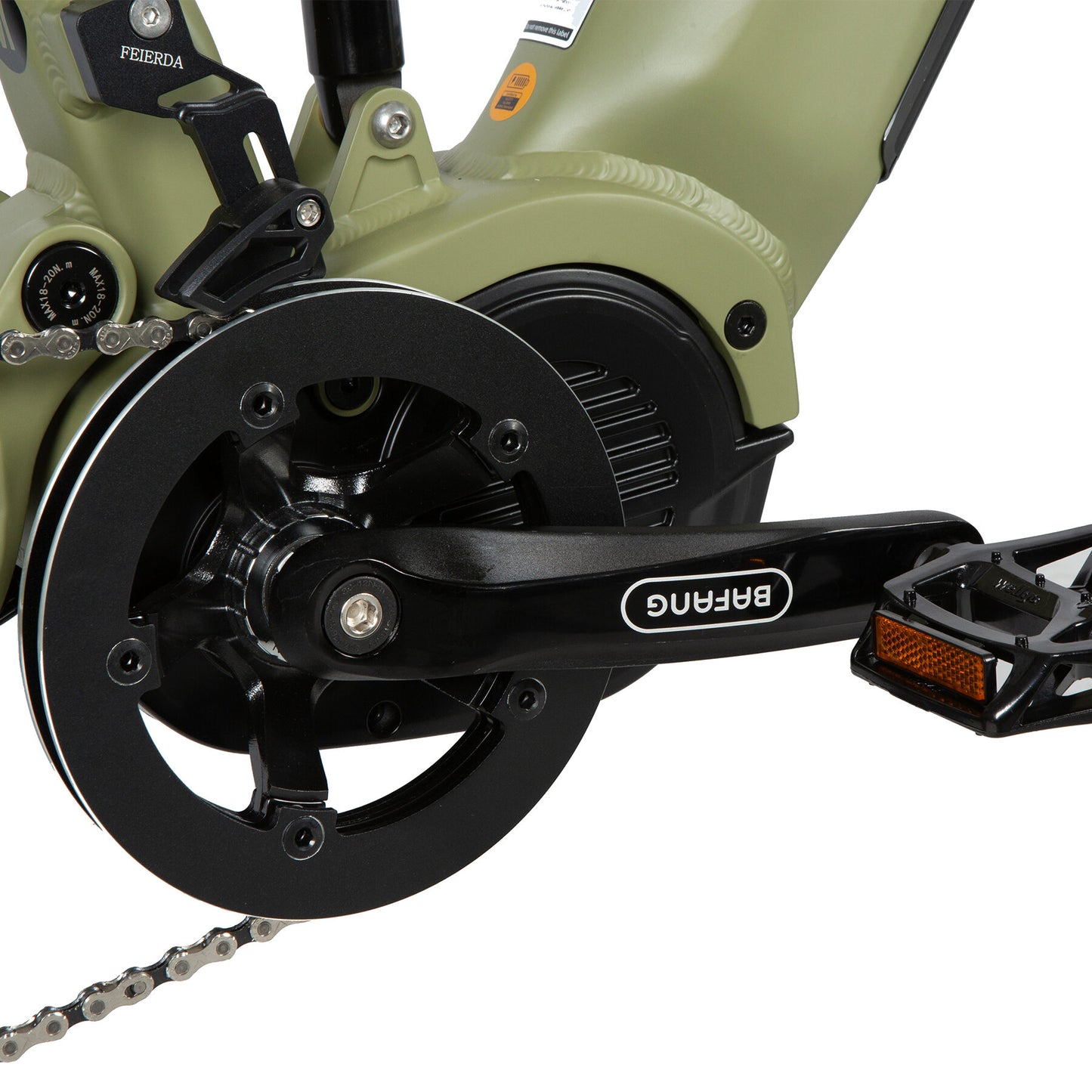 EUNORAU Specter-S 3.0 electric bike crankset with Bafang motor and drivetrain system.