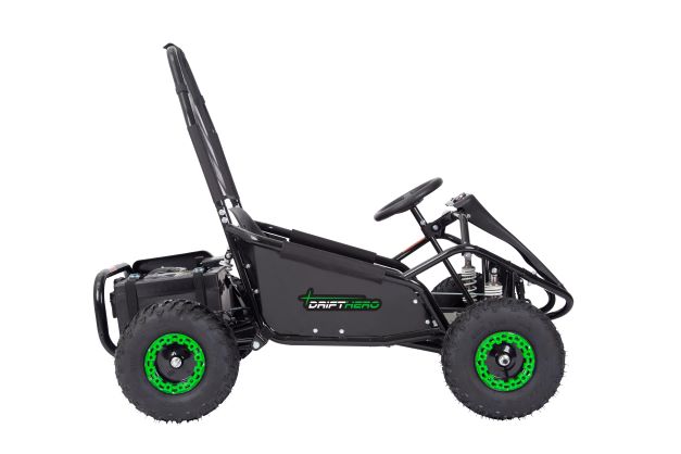 Drift Hero USA 1 Seater Electric Go-kart on white background side view