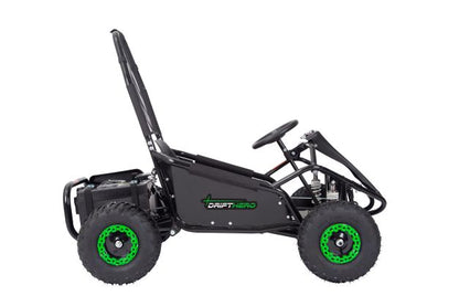 Drift Hero USA 1 Seater Electric Go-kart on white background side view