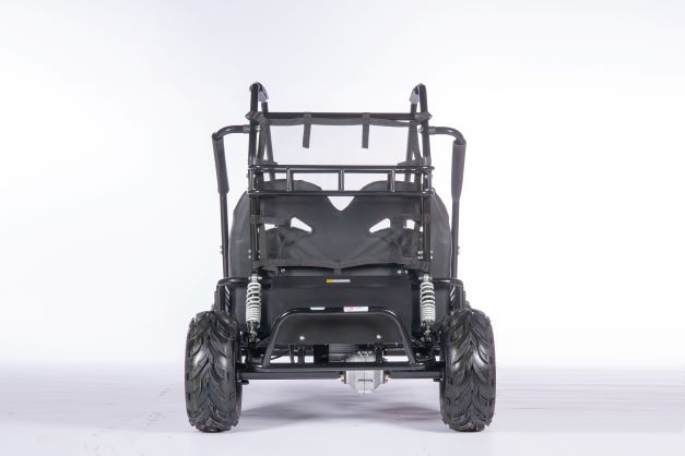 Drift Hero USA 2 Seater Electric Go-kart on a white background, rear view