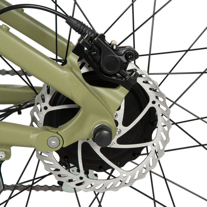 Eunorau Defender electric fat tire bike rear wheel with disc brake and motor hub.
