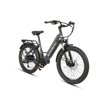 Eunorau Meta 24 ST 2.0 Black Electric bike on a white background, front side view