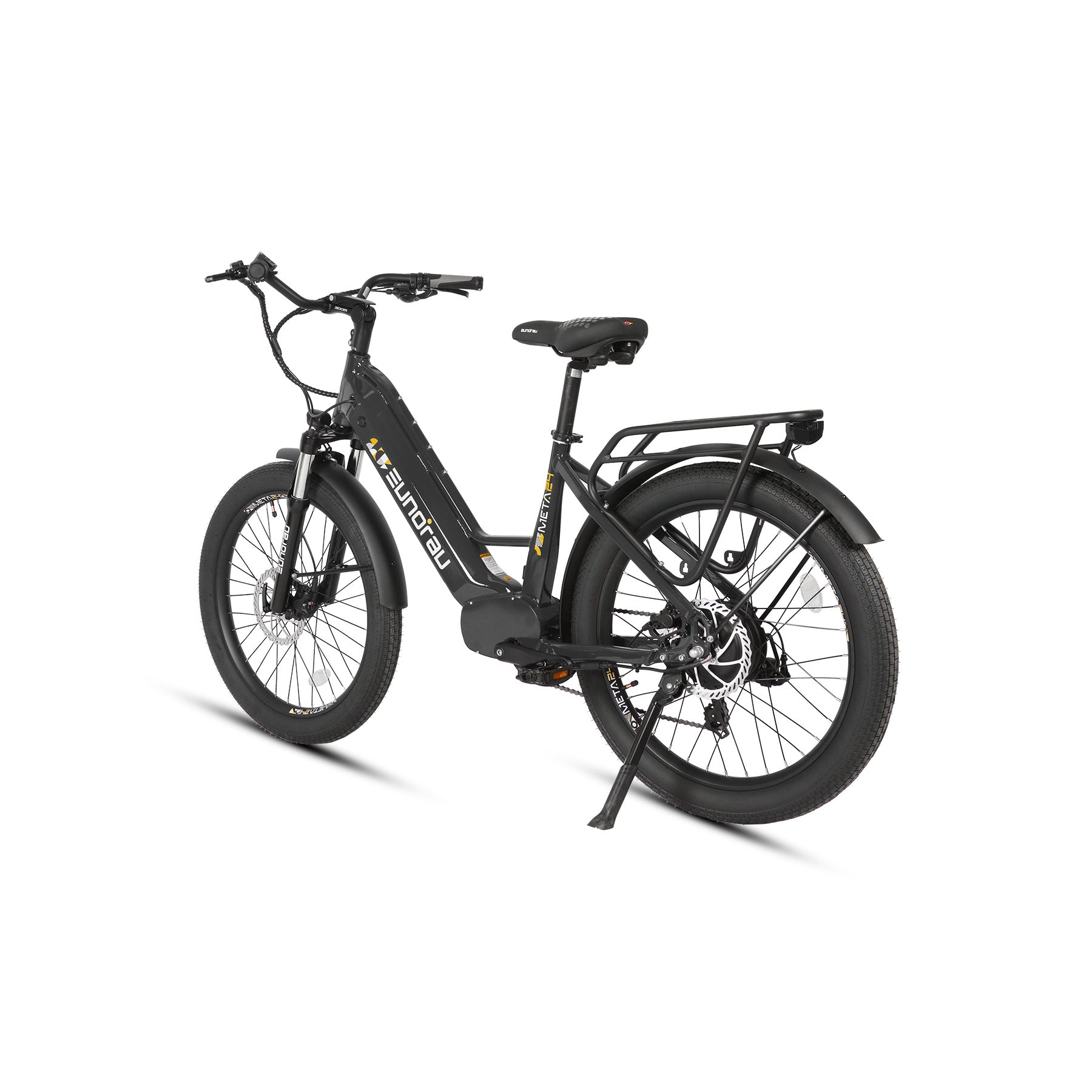 Eunorau Meta 24 ST 2.0 Ebike black on white background rear side view