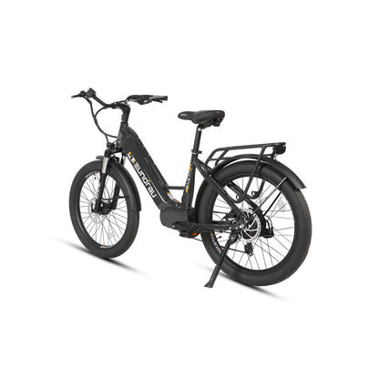 Eunorau Meta 24 ST 2.0 Ebike black on white background rear side view
