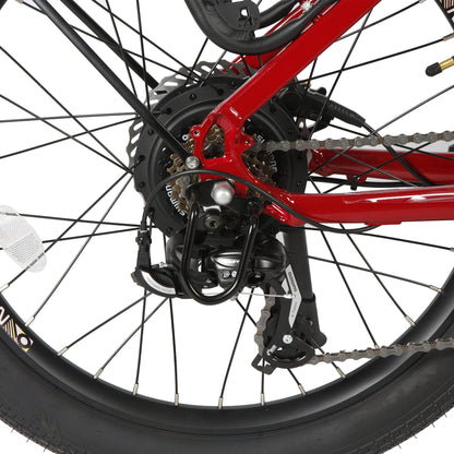 Eunorau Meta 24 ST 2.0 Electric bike close up for a rear wheel and cassette on white background