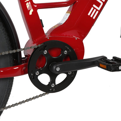 Eunorau Meta 24 ST 2.0 Electric bike close up of a crank set on a white background