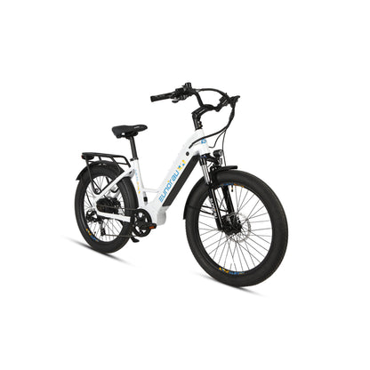 Eunorau Meta 24 ST 2.0 Electric bike white on white background front side view