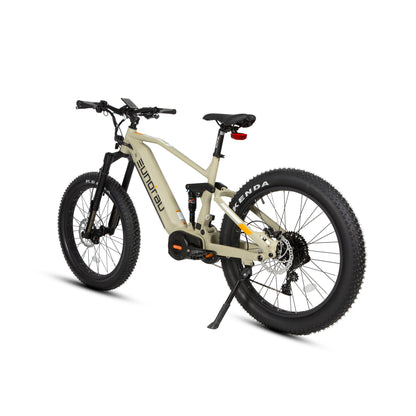 EUNORAU Specter-S 3.0 electric bike rear three-quarter angle studio view with drivetrain and disc brake
