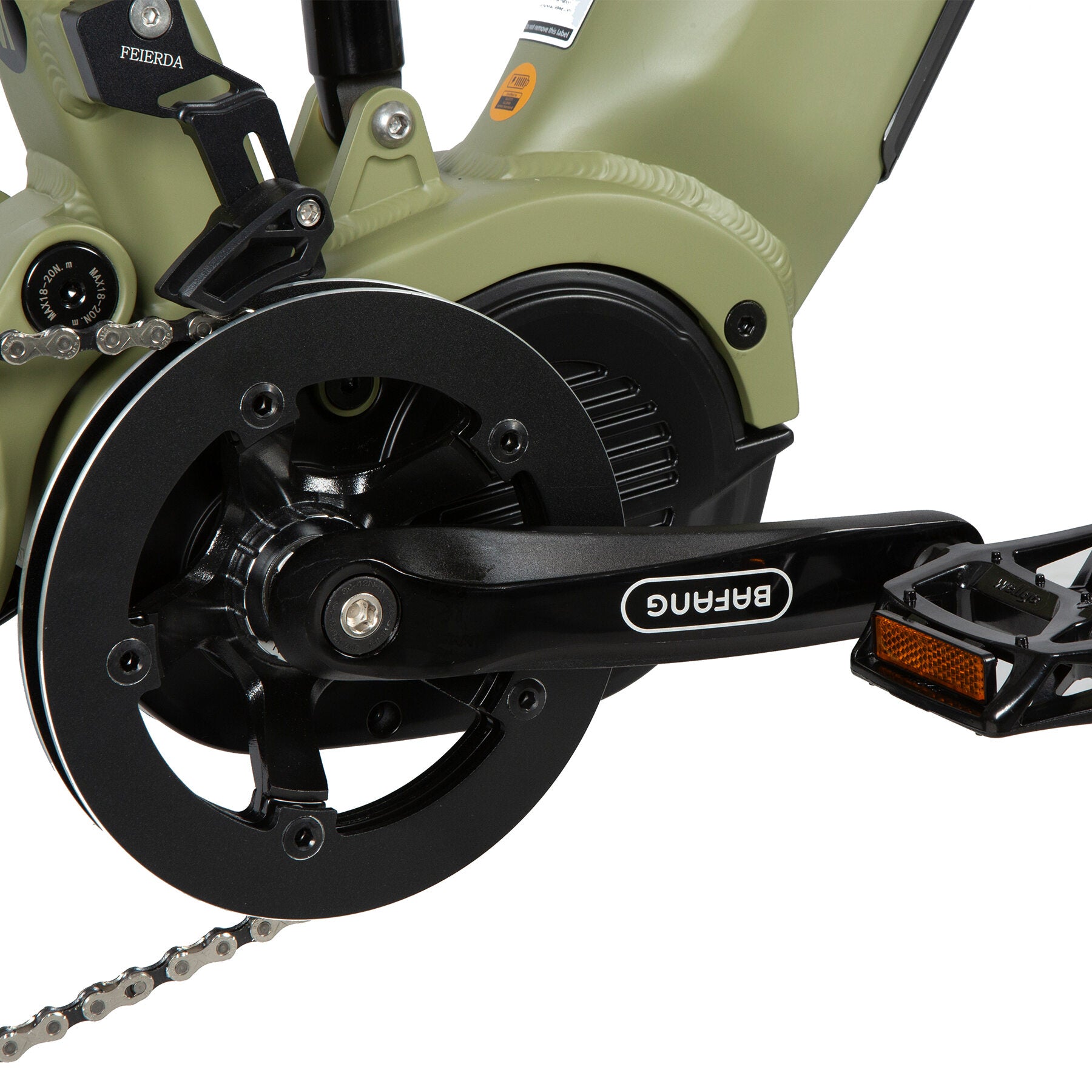 EUNORAU Specter-S 3.0 electric bike crankset with Bafang motor and drivetrain system.