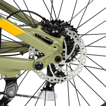 EUNORAU Specter-S 3.0 electric bike rear wheel with disc brake close-up for reliable braking.