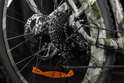 Close-up of Rambo Bikes Venom 2.0 Electric Bikes rear wheel and gear system