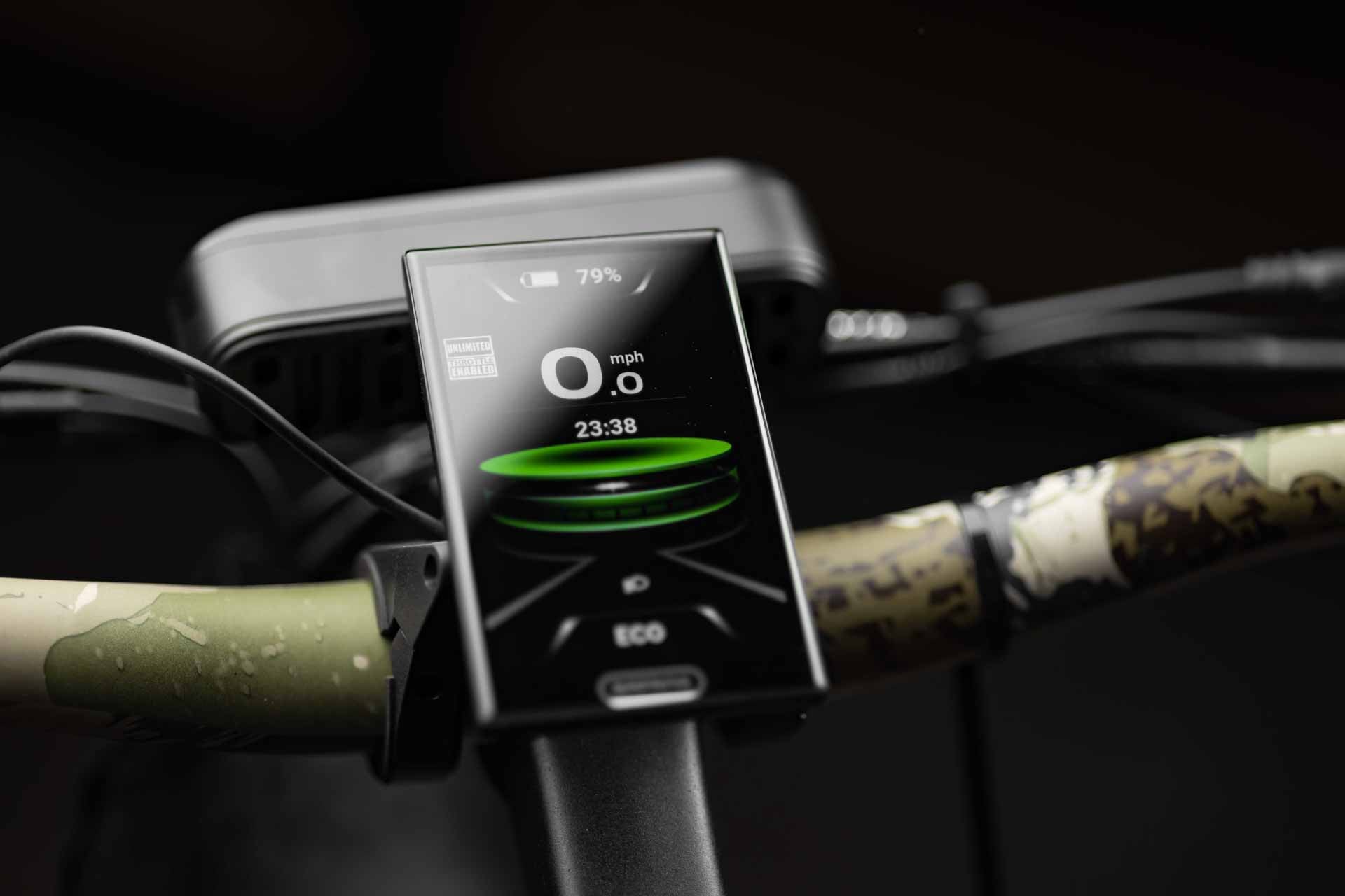 Close-up of Rambo Bikes Venom 2.0 Electric Bike LCD screen